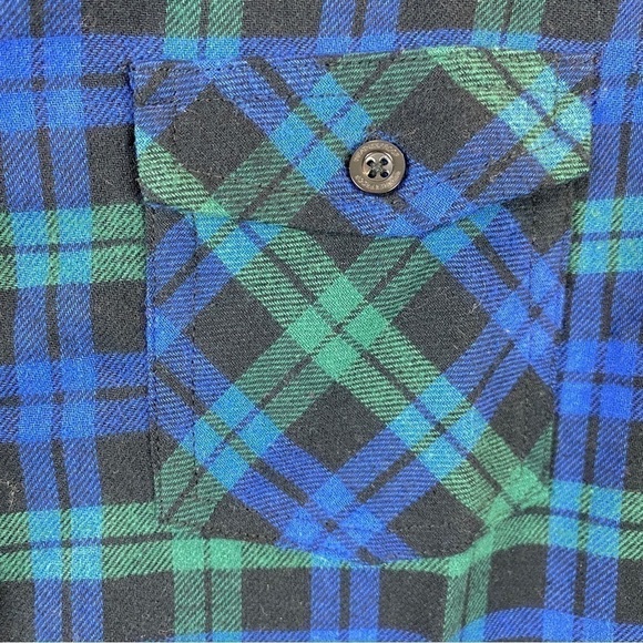 Weatherproof Vintage Plaid Flannel Cotton Outdoor Button Down Shirt Small Blue - Picture 9 of 9
